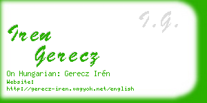 iren gerecz business card