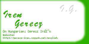iren gerecz business card